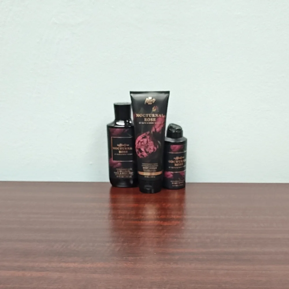 Bath & Body Works NOCTURNAL ROSE 3 Piece Bundle Set